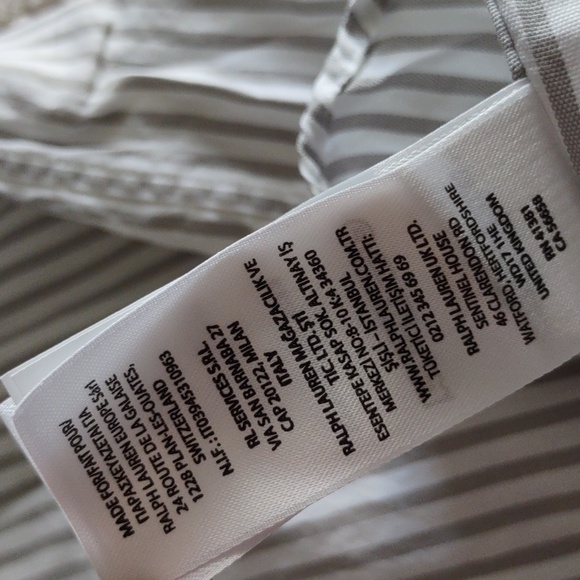 NWT Polo Ralph Lauren Classic Fit Size XL Grey White Stripe Button Down Shirt - Picture 13 of 14